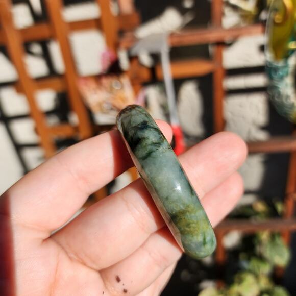 Jadeite Jade Bangle Green Natural Semi Translucent 284ct Myanmar Burma Bracelet - Picture 14 of 17